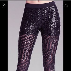 BEBE black Sequence pants
